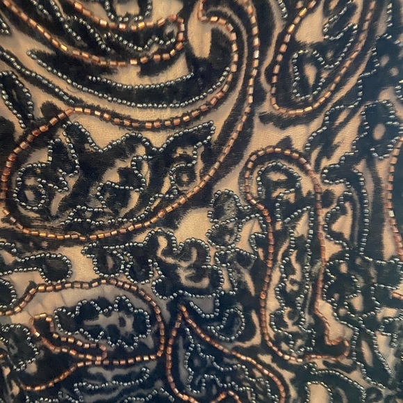 👗Jeffery & Dara Evenings by Tom Barra Beaded Velvet Maxi . Color: Blk. Size:10P - Picture 6 of 12